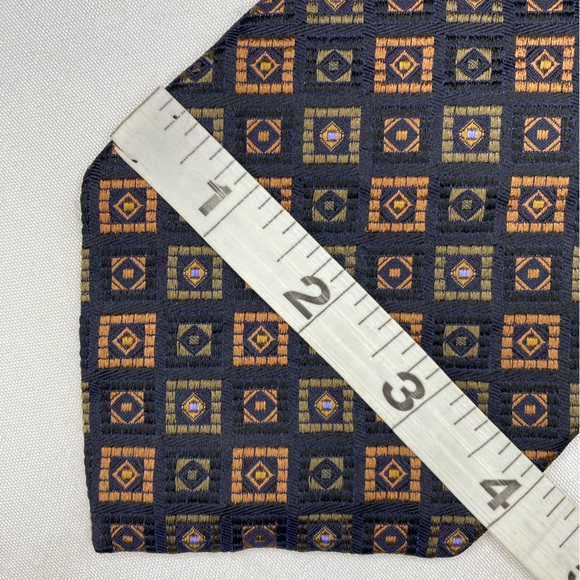 Robert Talbott Best of Class Neck Tie Silk Black Brown Squares Hubert White - Picture 5 of 6